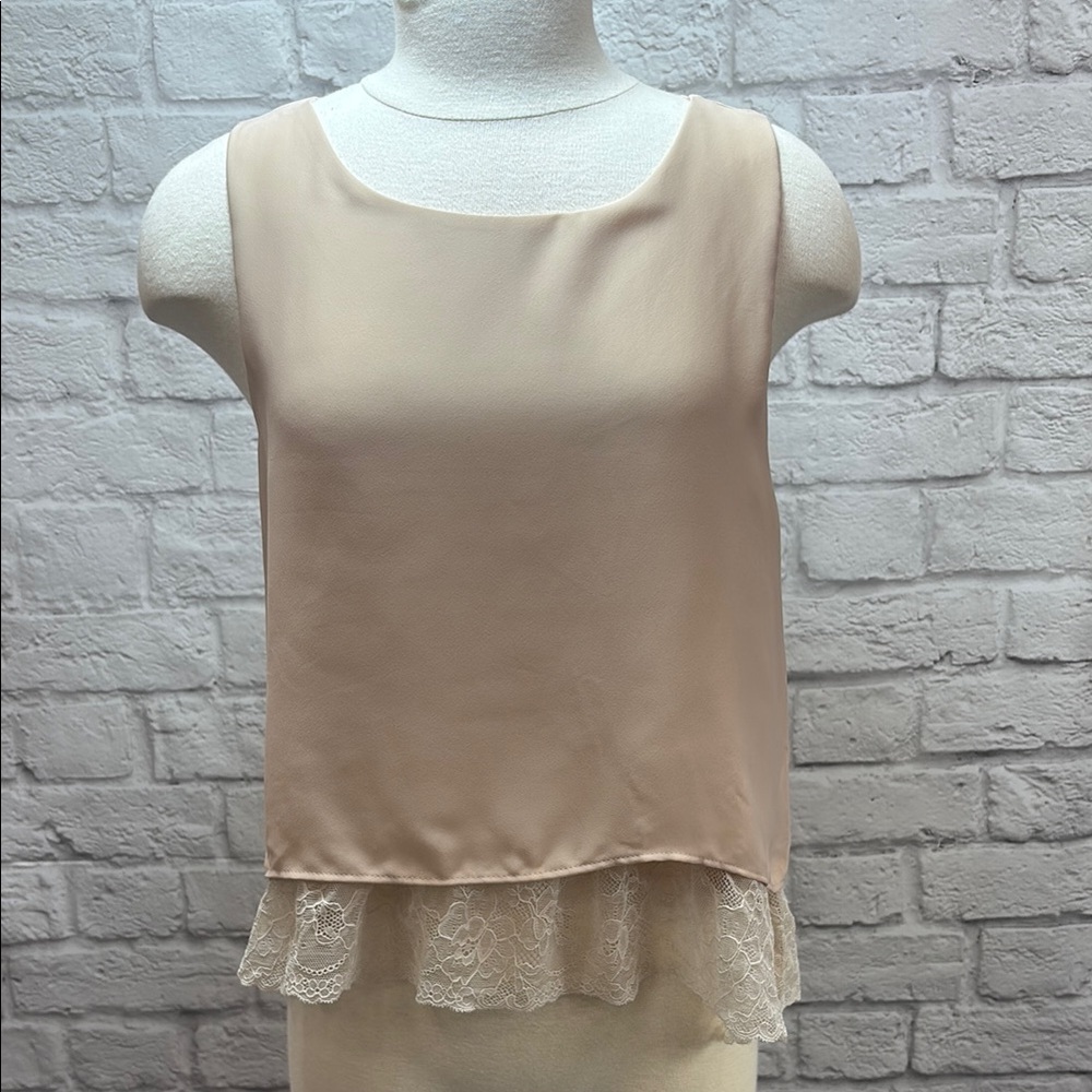 Zara Cream Boxy Tiered Tank Top